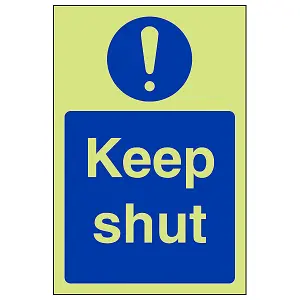 Keep Shut - Fire Door Mandatory Sign Glow in the Dark 100x150mm (x3)