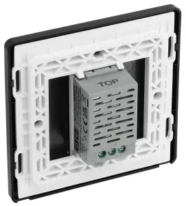 BG Evolve PCDMGTDM1B Matt Grey 1 Gang 200W Edge Dimmer - Black Insert