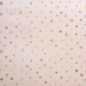 Galerie Great Kids Rose Smooth Glitter Watercolor Dots Wallpaper Roll