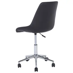 Desk Chair Faux Leather Black MARIBEL