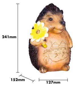 Garden Outdoor Solar Powered Light Up Animal Hedgehog Ornament Gnome Decoration