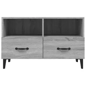 vidaXL TV Cabinet Grey Sonoma 80x36x50 cm Engineered Wood