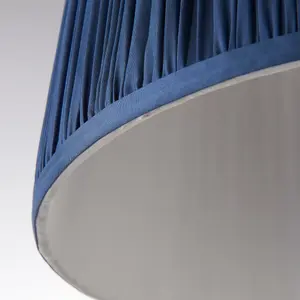 Luminosa Wentworth Tapered Cylinder Shade, Midnight Blue Silk