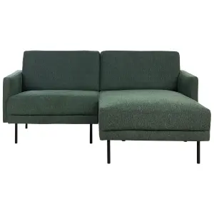 Left-Hand Corner Sofa BREDA Dark Green Fabric 2 Seater Left Hand