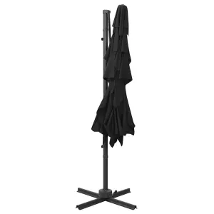 Berkfield 4-Tier Parasol with Aluminium Pole Black 250x250 cm