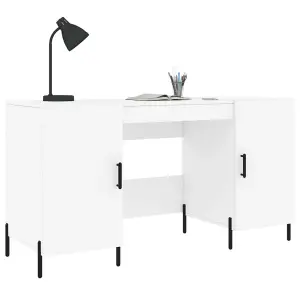 Berkfield Desk White 140x50x75 cm Engineered Wood