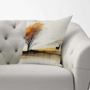 Autumn Landscape Stag Watercolour Cushions 60cm x 60cm