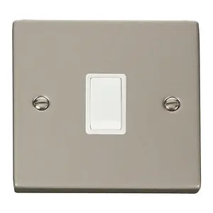 Pearl Nickel 1 Gang 20A DP Switch - White Trim - SE Home