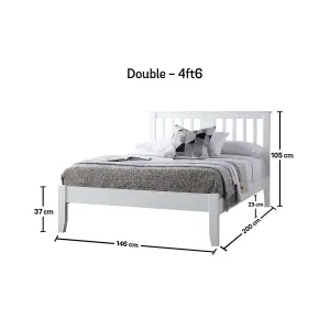 Malmo White Wooden Bed Frame - Double 4ft6 Bed Frame Only