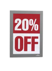 Durable DURAFRAME Self Adhesive Magnetic Signage Frame - 10 Pack - A5 Silver