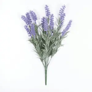 Blooming Artificial - Multi-Pack of Faux Mixed Pansy Lavender Grass Bush Outdoor