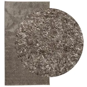 Rug ISTAN High Pile Shiny Look Grey 80x150 cm