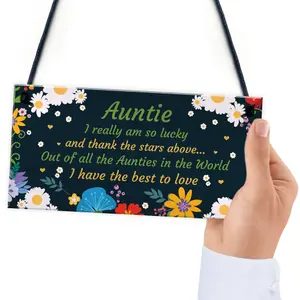 Auntie Gift Hanging Plaque Auntie Birthday Christmas Gifts From Daughter Son Plaque