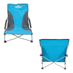 Milestone Camping Low Folding Camping Chair - Blue