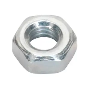 Sealey Steel Nut M4 Zinc DIN 934 Pack of 100 Pieces Metric Hex With Bag SN4