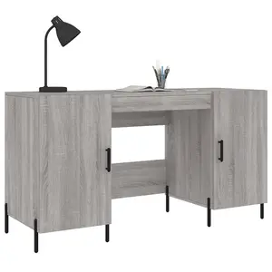 Berkfield Desk Grey Sonoma 140x50x75 cm Engineered Wood