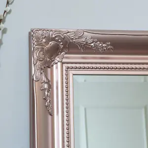 Melody Maison Large Rose Gold Pink Ornate Wall/Floor Mirror 78cm x 158cm