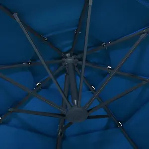 Berkfield 4-Tier Parasol with Aluminium Pole Azure Blue 3x3 m