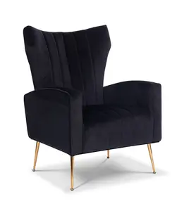 Velvet Black Talia Accent Chair