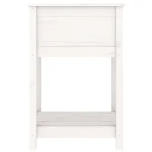 Berkfield Planter with Shelf White 54x54x81 cm Solid Wood Pine