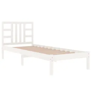 Berkfield Bed Frame White Solid Wood 90x200 cm