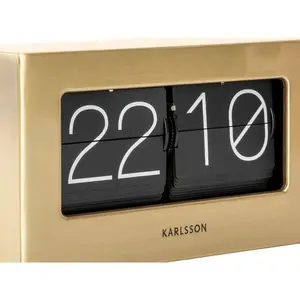 Utilitarian Digital Mechanical Alarm Tabletop Clock in Gold