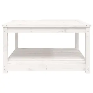 Berkfield Garden Table White 82.5x82.5x45 cm Solid Wood Pine