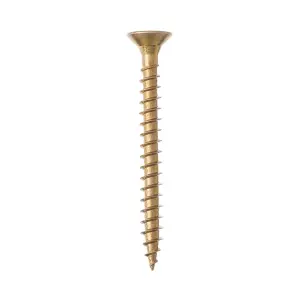 Goldscrew PZ Flat countersunk Yellow-passivated Carbon steel Screw (Dia)5mm (L)50mm, Pack of 200