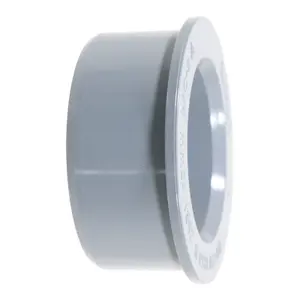 SPARES2GO 40mm Boss Adaptor Solvent Weld Soil Stack Waste Pipe Reducer Push Fit Seal Ring (Grey)