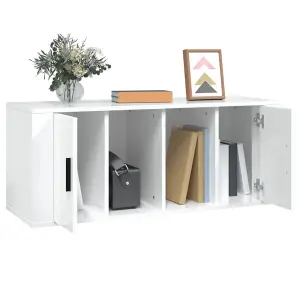 Berkfield TV Cabinet High Gloss White 100x35x40 cm Engineered Wood