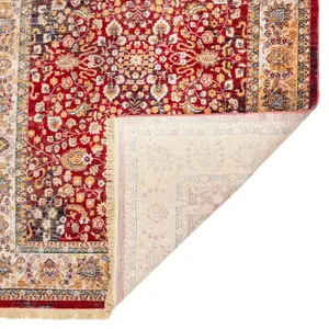 Charming Red Boho Floral Rug for Kansas Homes