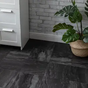 Floor Pops Raven Self Adhesive Vinyl Floor Tiles Pack of 10 (0.93sqm)