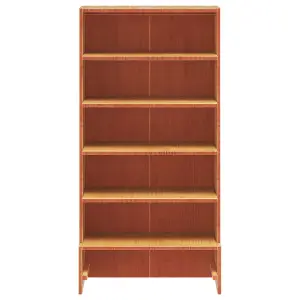 Berkfield Shoe Cabinet Wax Brown 52x30x104 cm Solid Wood Pine