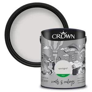 Crown Walls & Ceilings Silk Emulsion Paint Spotlight - 5L