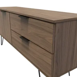 Fuji 2 Drawer 2 Door Wide Sideboard in Carini Walnut (Ready Assembled)