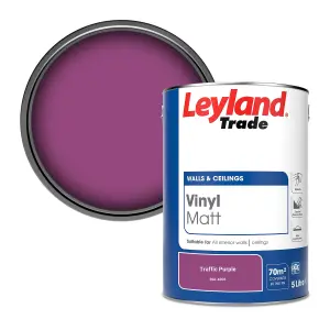 Leyland Trade Vinyl Matt Walls & Ceilings Emulsion Paint Traffic Purple (RAL 4006) 5L