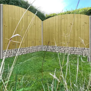 Dome Top Tongue & Groove Fence Panel (Pack of 5) Width: 6ft x Height: 4ft Vertical Interlocking Planks Fully Framed