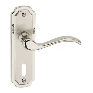 URBNLIVING 157cm Length 8 Pcs Constance Metal & Satin Nickel Keyhole Lever Latch Door Handles Set