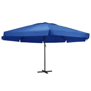 Berkfield Outdoor Parasol with Aluminium Pole 500 cm Azure Blue