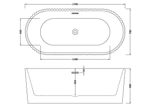 Contemporary Curved Freestanding Bath from Balterley - 1700mm x 780mm