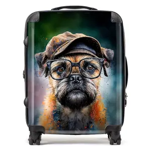 Border Terrier Dog Splashart Suitcase - Large