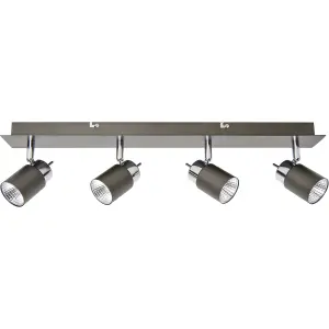 Hades Bar Gloss Graphite Chrome effect 4 Light Spotlight