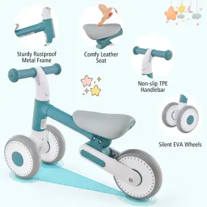 Costway Baby Balance Bike 4 Wheels Toddler First Bike No Pedal Infant Baby Walker Riding Toys