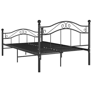 Berkfield Bed Frame Black Metal 120x200 cm