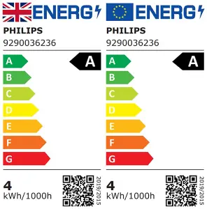 Philips B22 4W 840lm Transparent A60 Warm white LED Light bulb