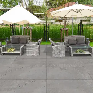 Mythos Matt Grey Stone Effect Porcelain Outdoor Tile - Pack of 13, 9.36m² - (L)600x(W)1200mm