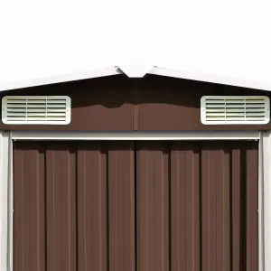 vidaXL Garden Shed 257x392x181 cm Metal Brown