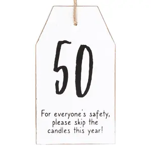 Something Different Milestone 50th Birthday Hanging Sentiment Sign Black/White (One Size)