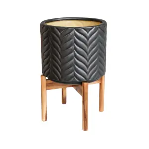 Aspen Chevron Mercury Planter H40cm D28cm