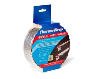 Thermawrap Pipe Wrap Insulation 50mm x 7.5m, reflective insulating foil